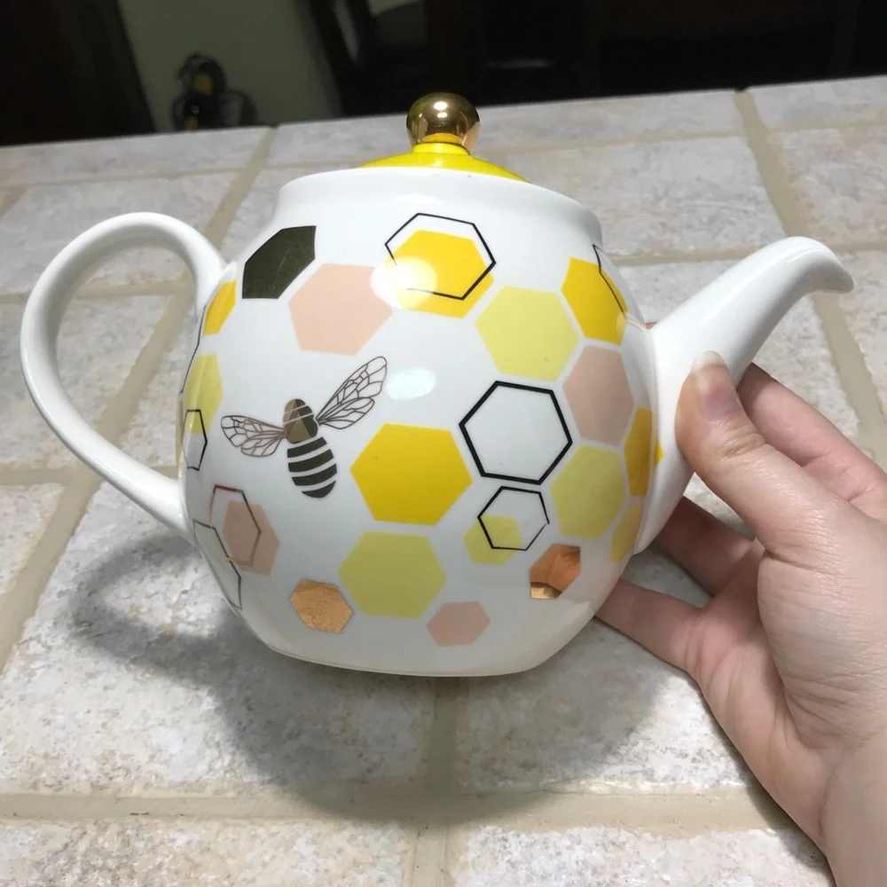 Paper Source Honeycomb porcelain teapot